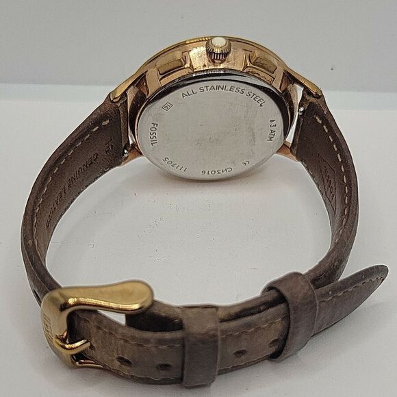 FOSSIL CH3016 Women's Brown Leather Analog Dial Quartz Genuine Wrist Watch BC265 - Picture 11 of 11